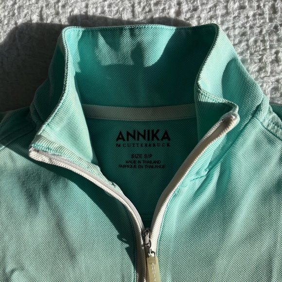 Annika Cutter & Buck Sleeveless Golf Polo Shirt Quarter Zip Activewear Size S - Picture 8 of 14